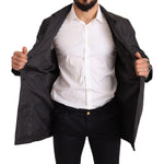 Dolce & Gabbana Elegant Black Trench Coat for Sophisticated Men Dolce & Gabbana Light Gray