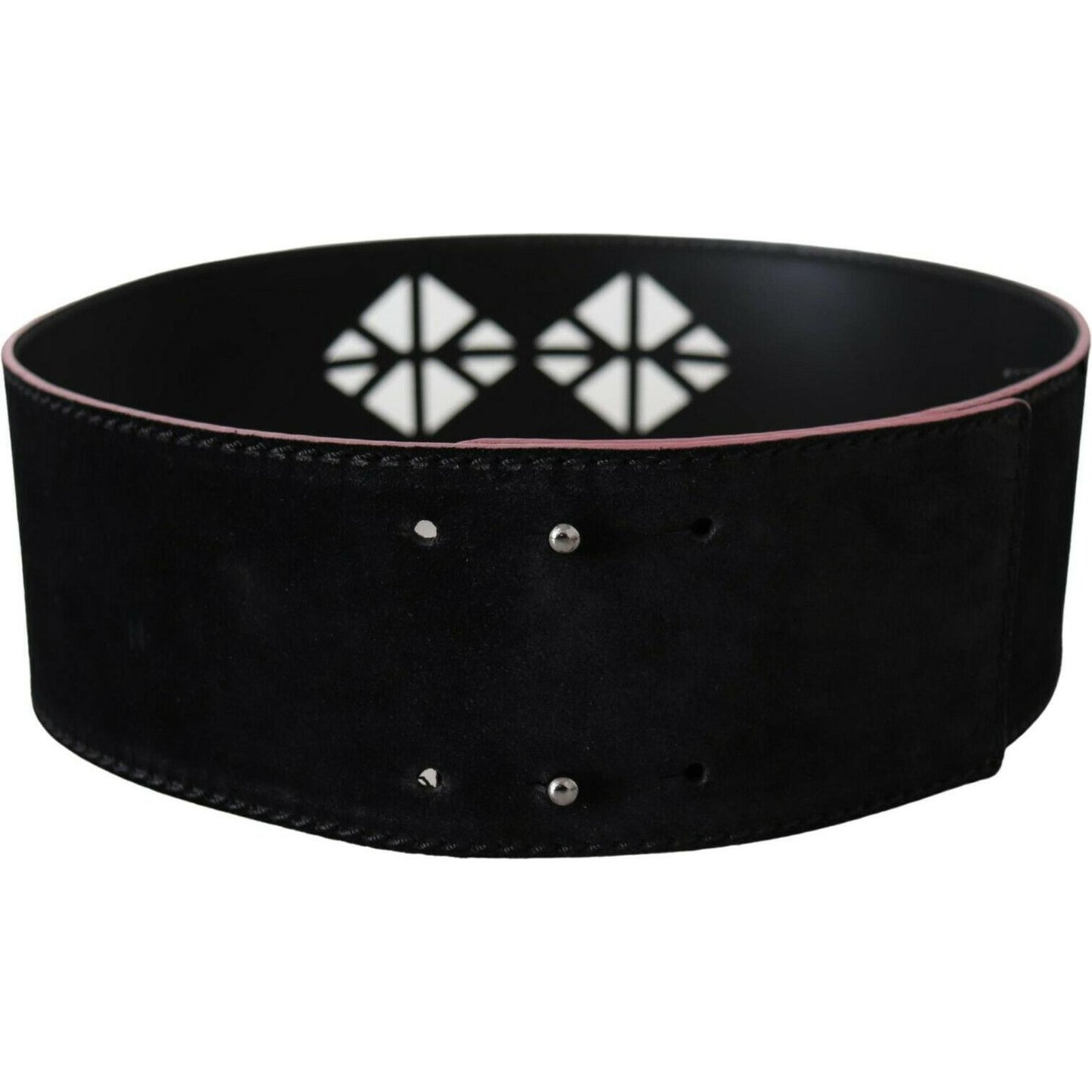Costume National Black Leather Wide Waist Studded Women Belt