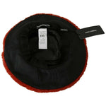 Dolce & Gabbana Red Bordeaux Fur Wide Brim Bucket Hat HAT20076- 58