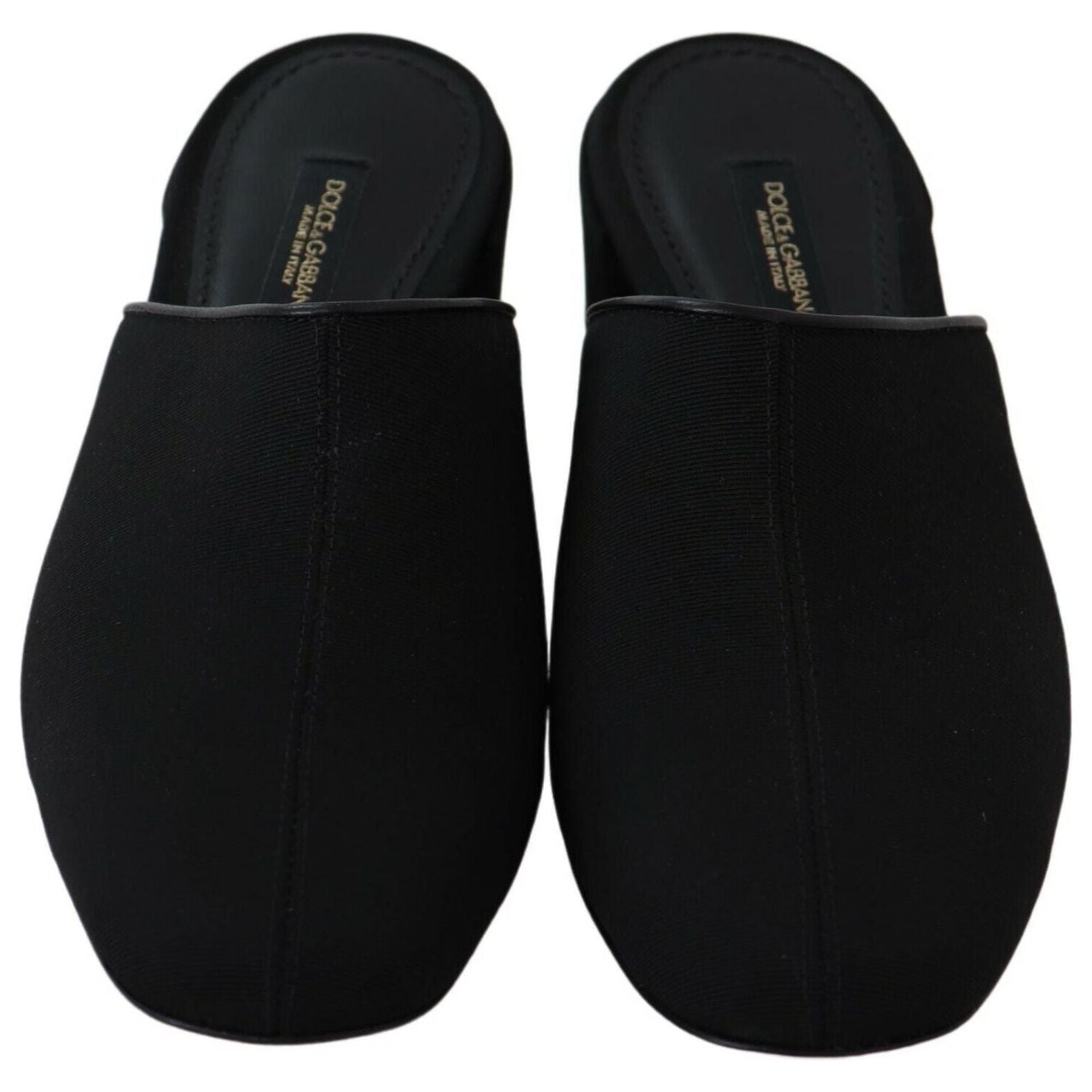 Dolce & Gabbana Black Grosgrain Slides Sandals Women Shoes