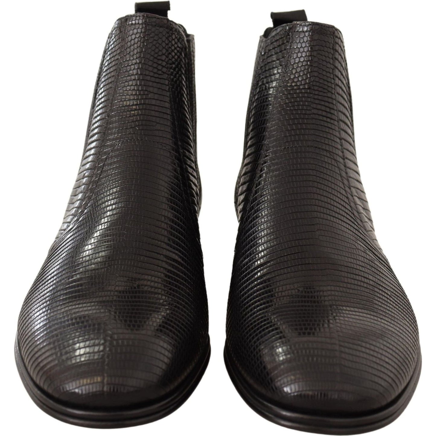 Dolce & Gabbana Black Leather Lizard Skin Ankle Boots MV420 -40