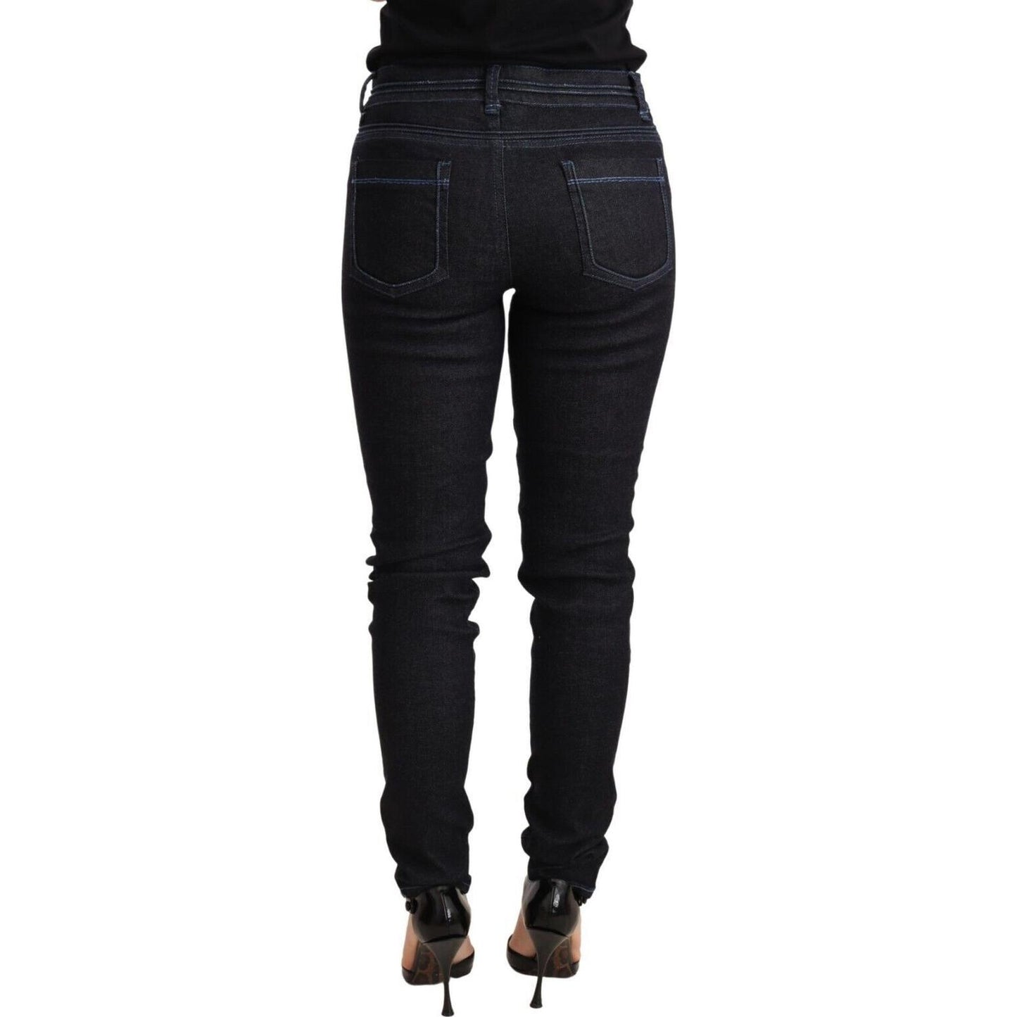 Acht Sleek Low Waist Skinny Denim Jeans & Pants Acht Black