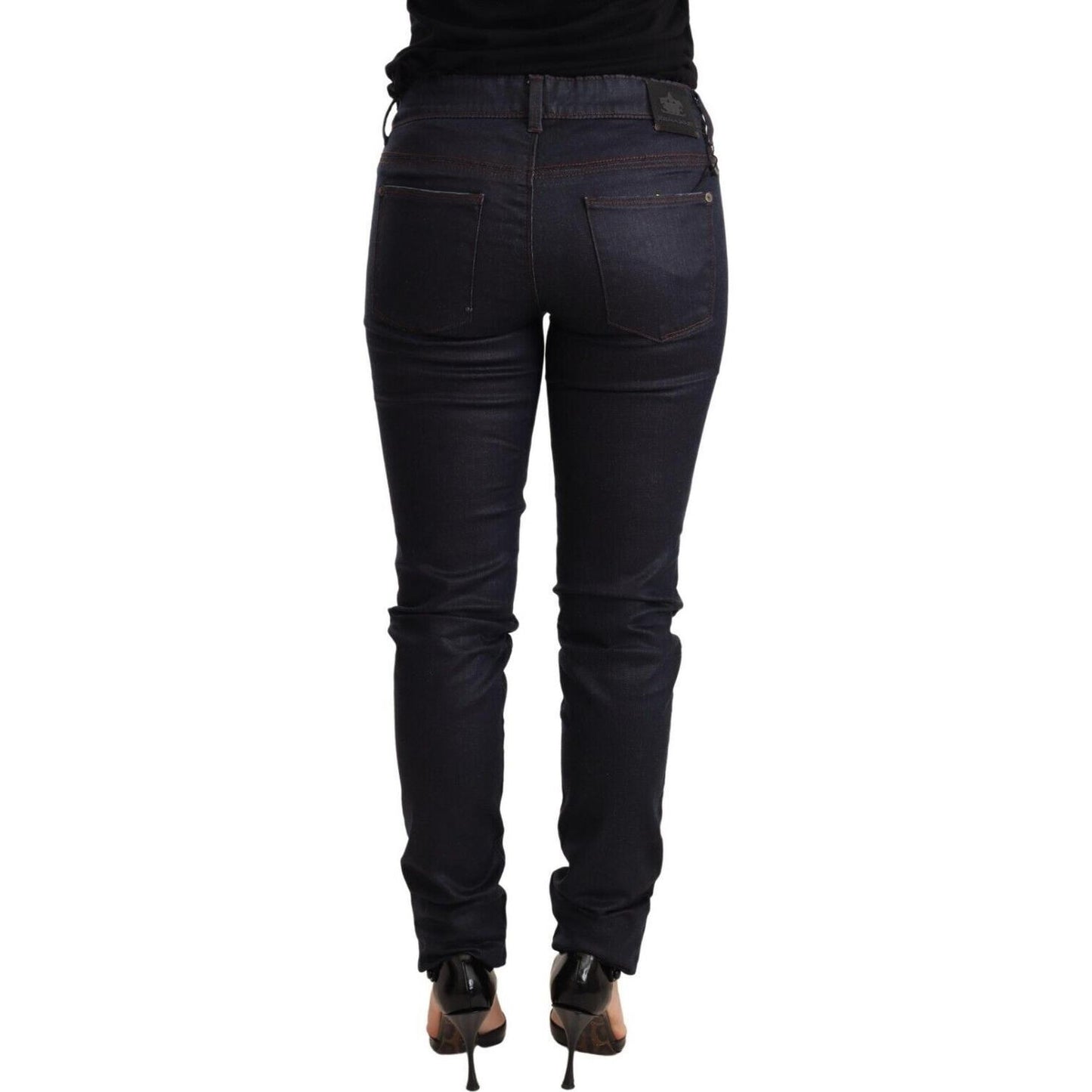Ermanno Scervino Blue Low Waist Skinny Slim Trouser Cotton Jeans Jeans & Pants
