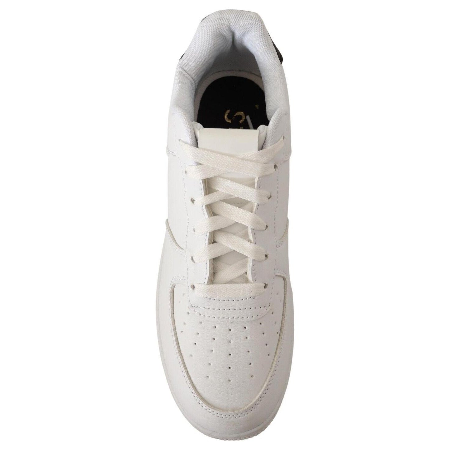 SIGNS White Leather Perforated Lace Up Sneakers Casual Men Shoes MV4290 - 41
