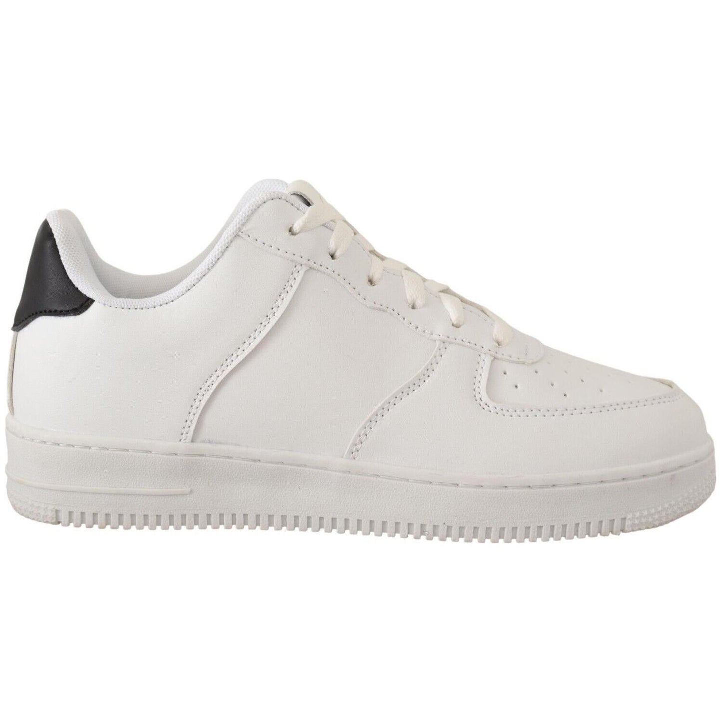 SIGNS White Leather Perforated Lace Up Sneakers Casual Men Shoes MV4290 - 41