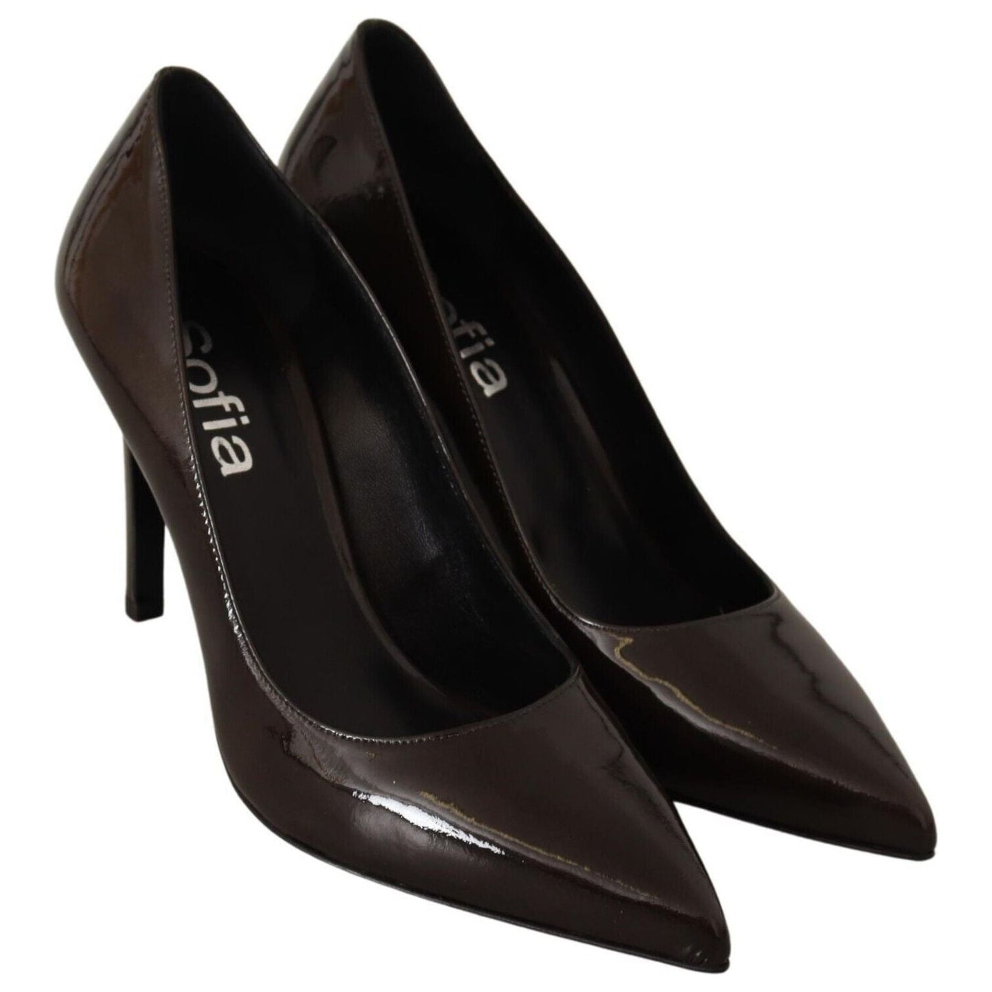 Sofia Elegant Brown Leather Heels Pumps WOMAN PUMPS Sofia Black