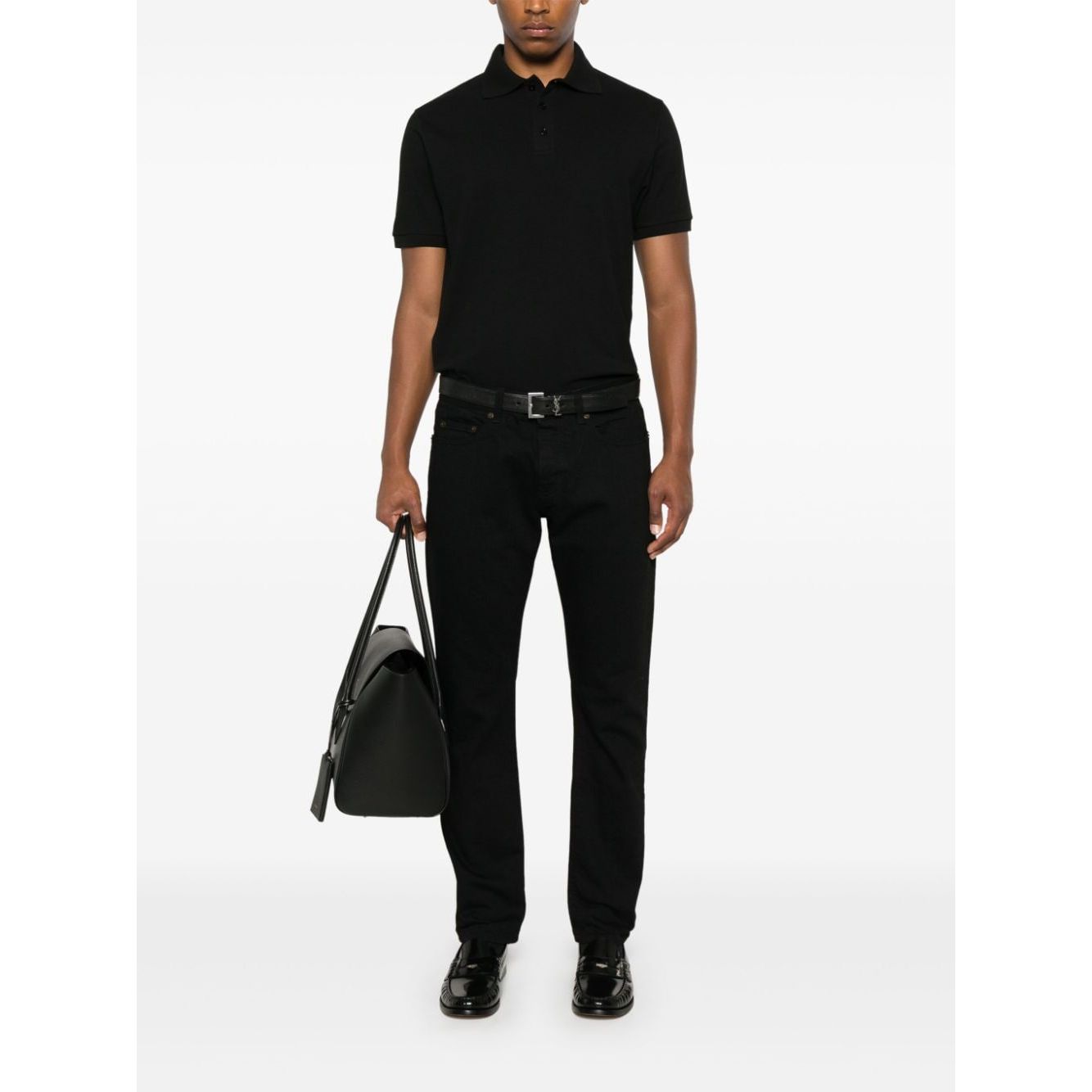 Saint Laurent Piquet cotton polo shirt 798944Y37HC1000