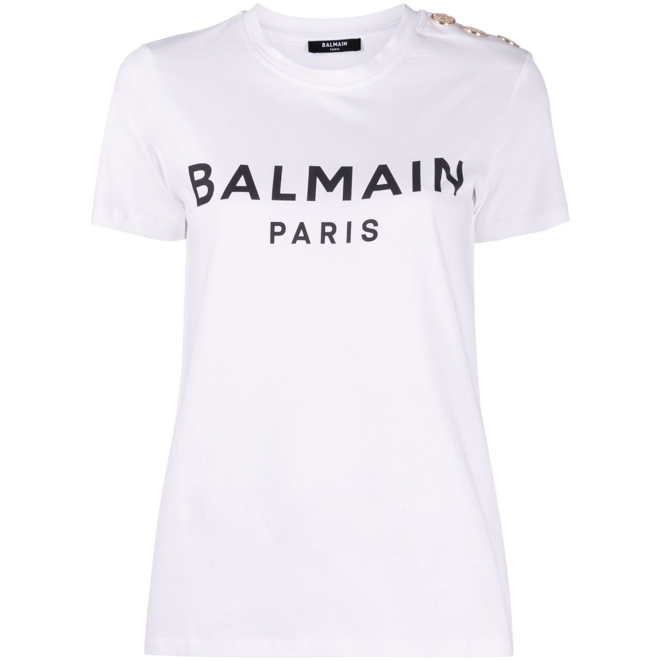 Balmain Logo Print Cotton T-shirt BF1EF005BB02GAB-P25