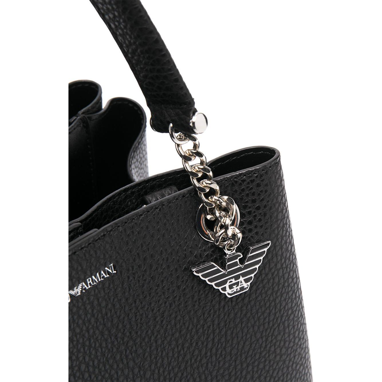 Emporio Armani pebbled-effect logo-plaque tote bag Shopper Emporio Armani Dark Slate Gray