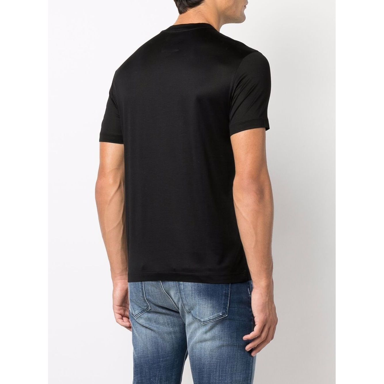 Emporio Armani ASV Lyocell blend jersey T-shirt with micro logo lettering Topwear