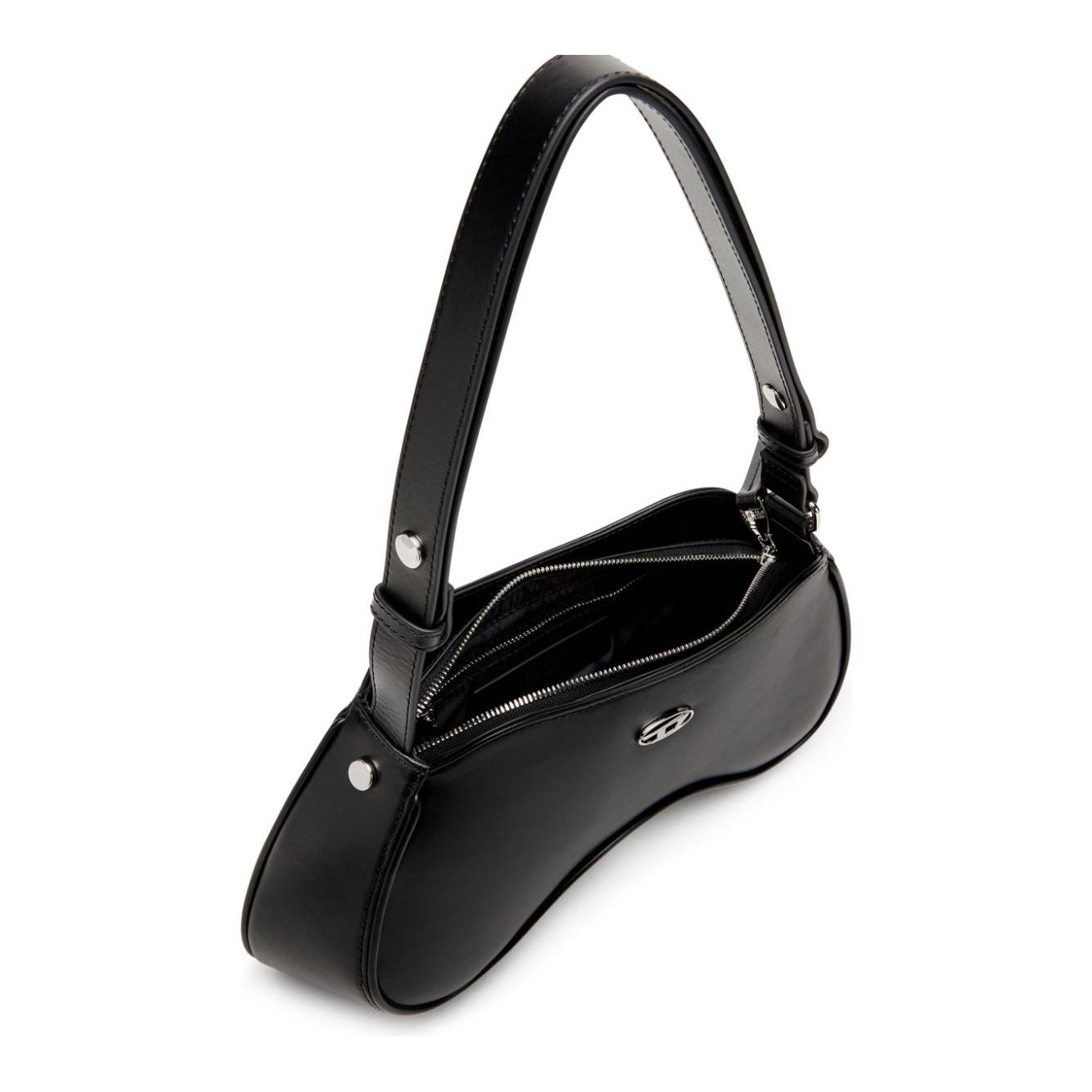 Diesel Play-Semi-gloss leather shoulder bag Shoulder Diesel Dark Slate Gray