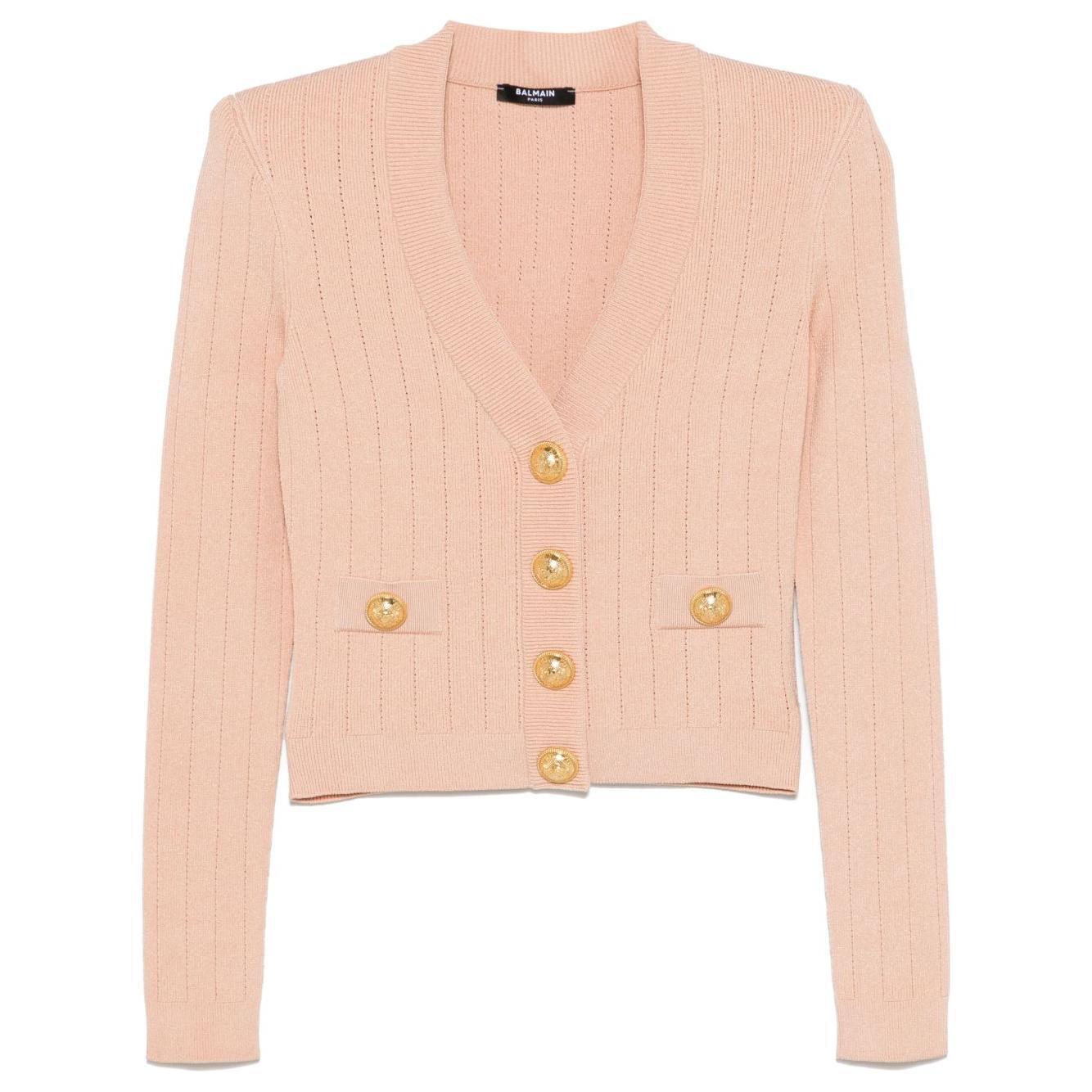 Balmain cropped Knit cardigan DF1KL007KB070LB-P25