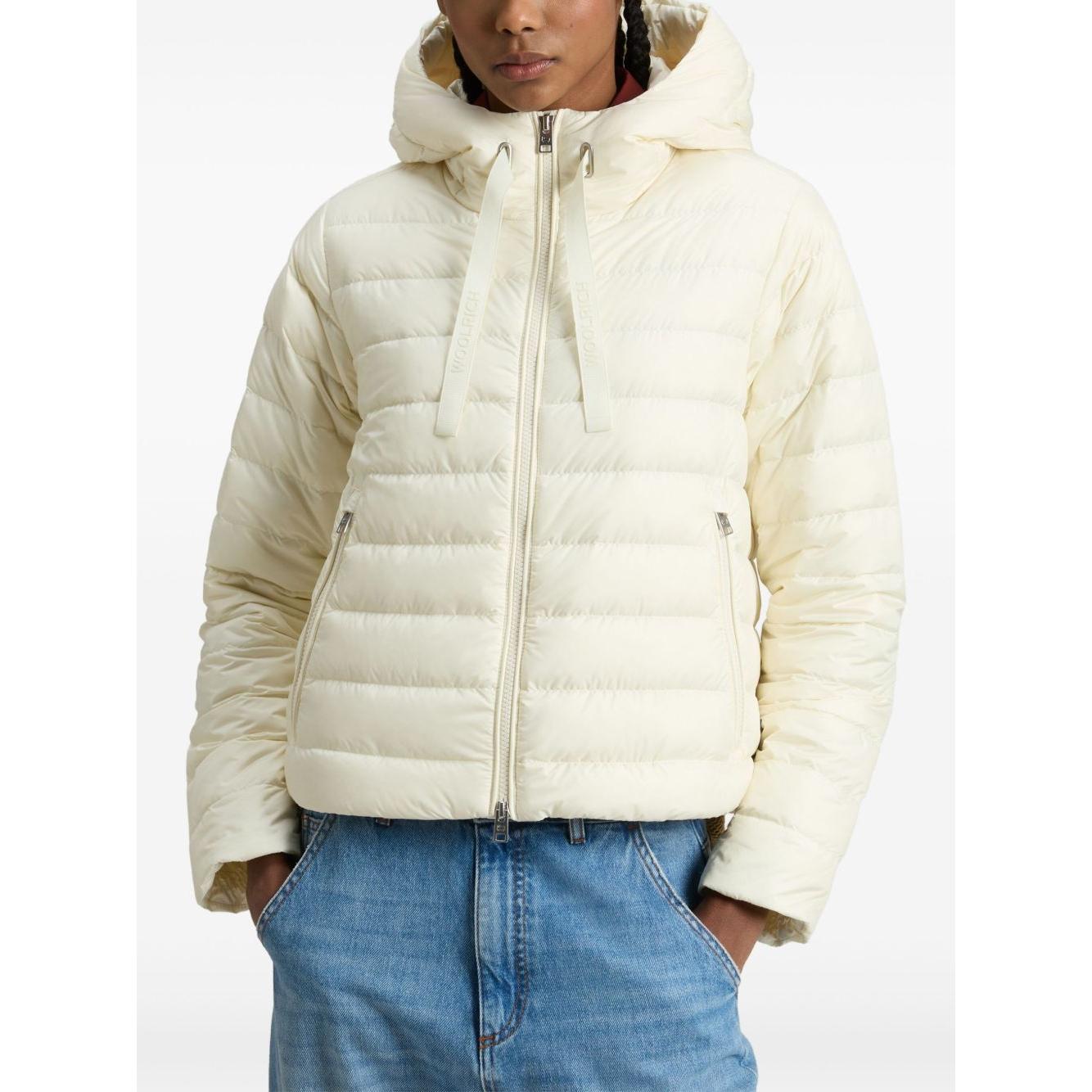 Woolrich Women's Padded Microfiber Jacket White Jackets Woolrich Antique White