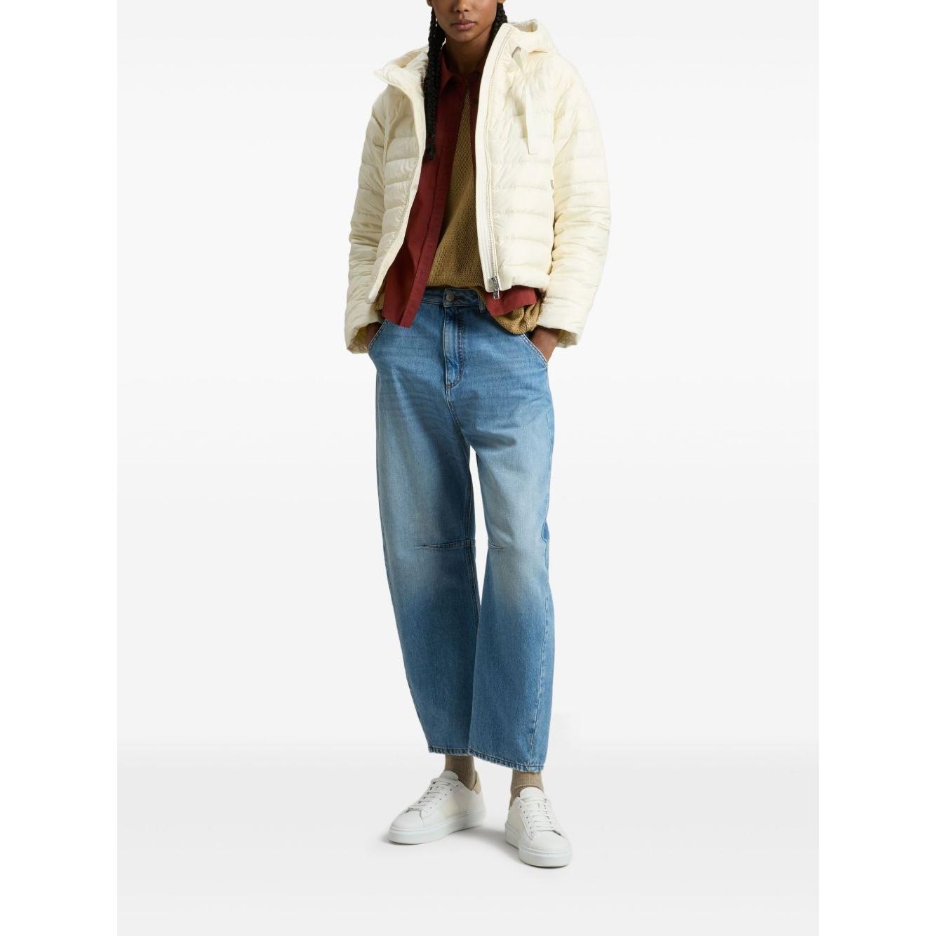 Woolrich Women's Padded Microfiber Jacket White Jackets Woolrich White Smoke