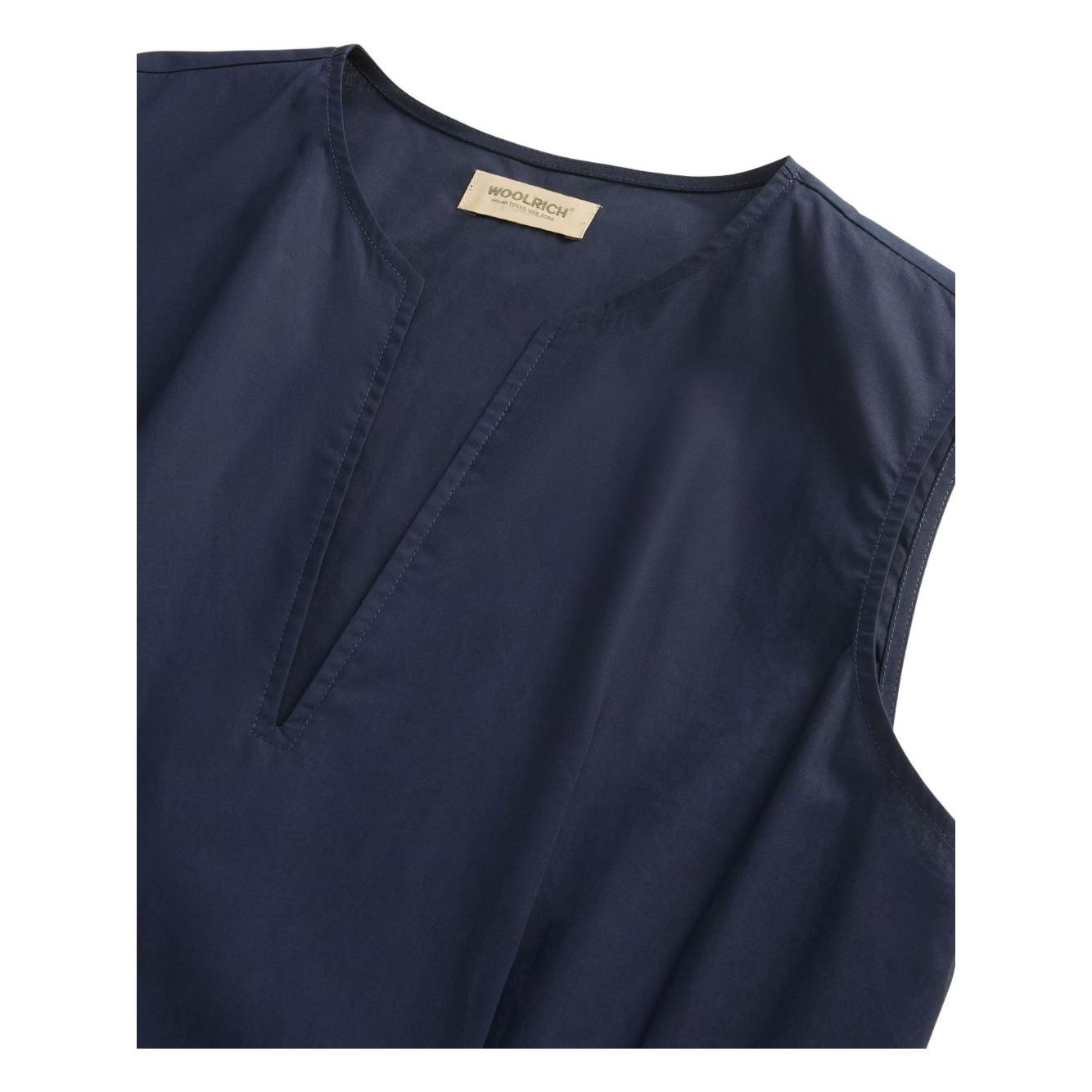 Woolrich Sleeveless dress in pure cotton poplin Dresses Woolrich Dark Slate Gray