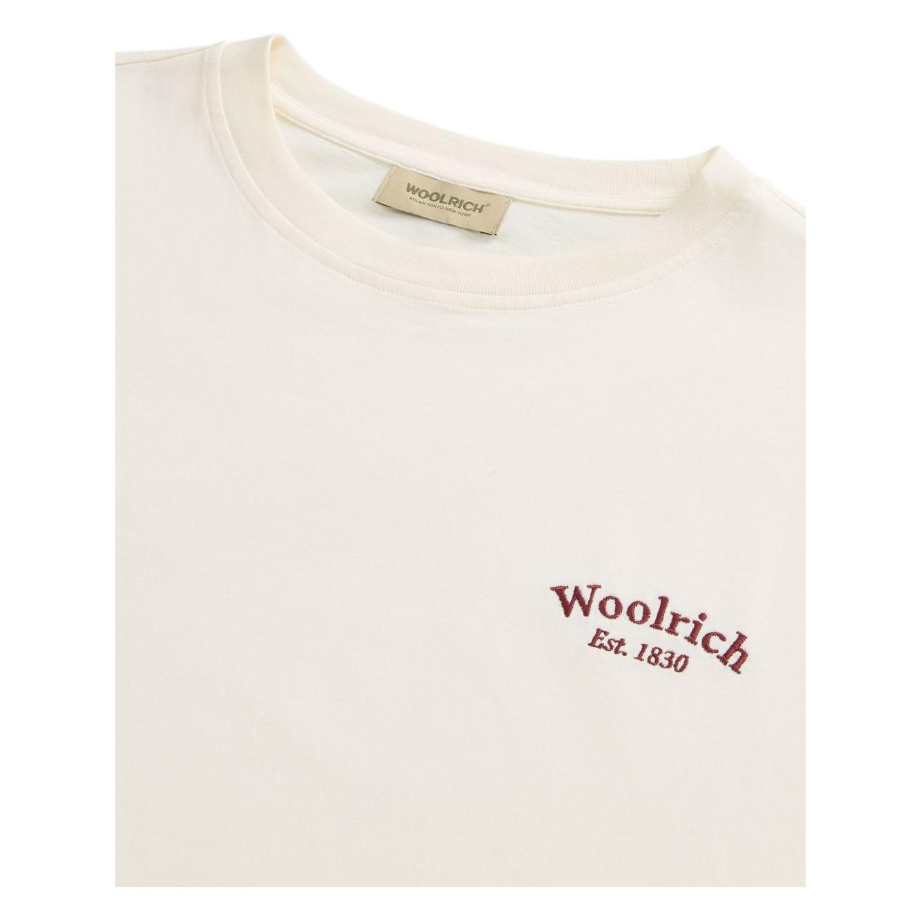 Woolrich Pure Pima Cotton T-Shirt with Logo Topwear Woolrich Antique White