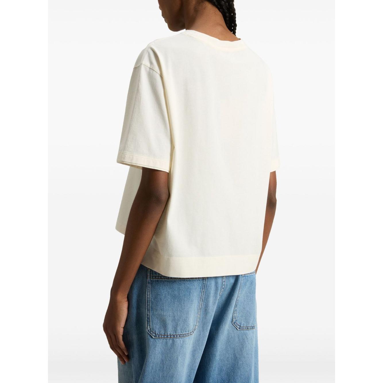 Woolrich Pure Pima Cotton T-Shirt with Logo Topwear Woolrich White Smoke