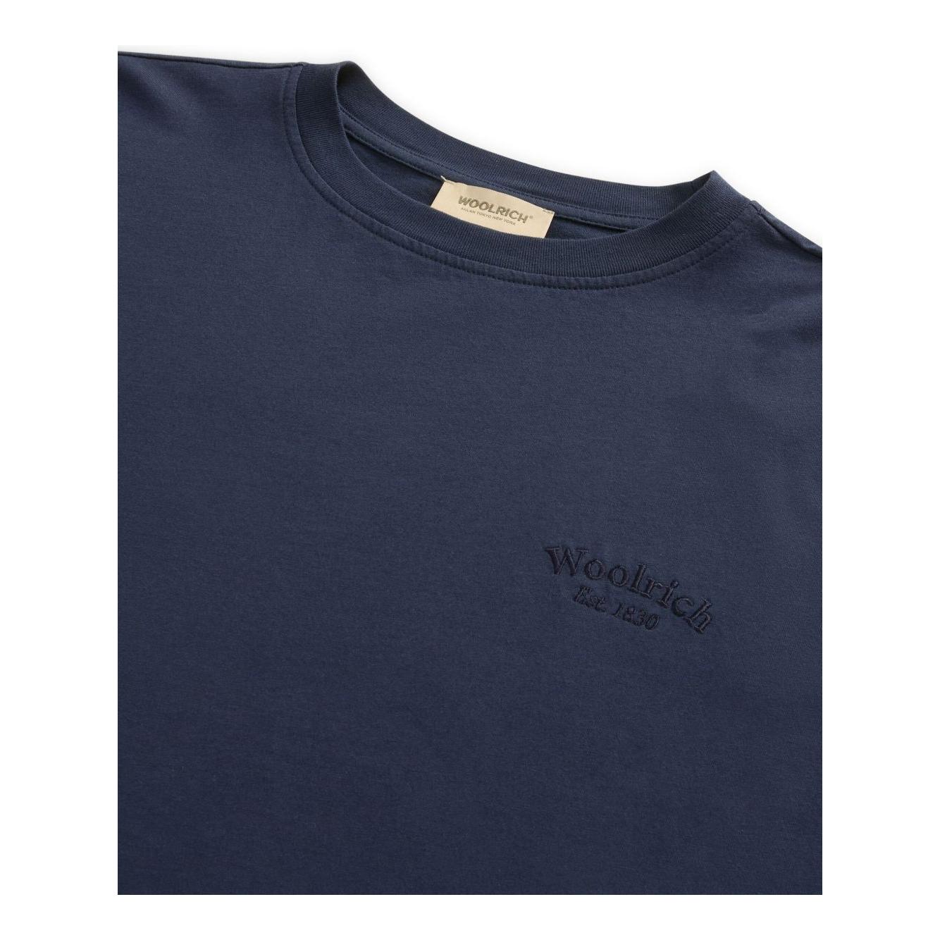 Woolrich Pure Pima Cotton T-Shirt with Logo Topwear Woolrich Dark Slate Gray