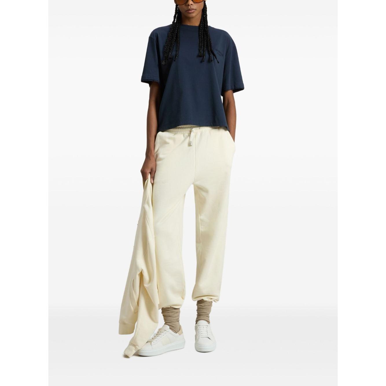 Woolrich Pure Pima Cotton T-Shirt with Logo Topwear Woolrich White Smoke