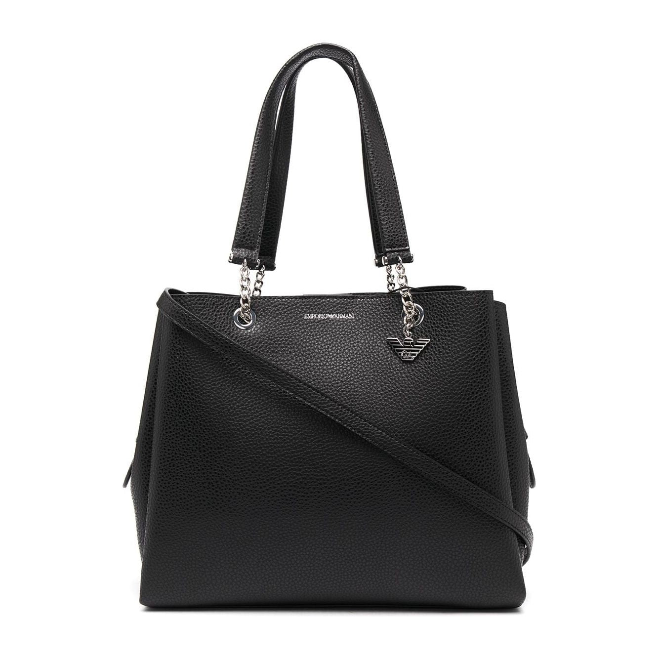 Emporio Armani pebbled-effect logo-plaque tote bag Shopper Emporio Armani Dark Slate Gray