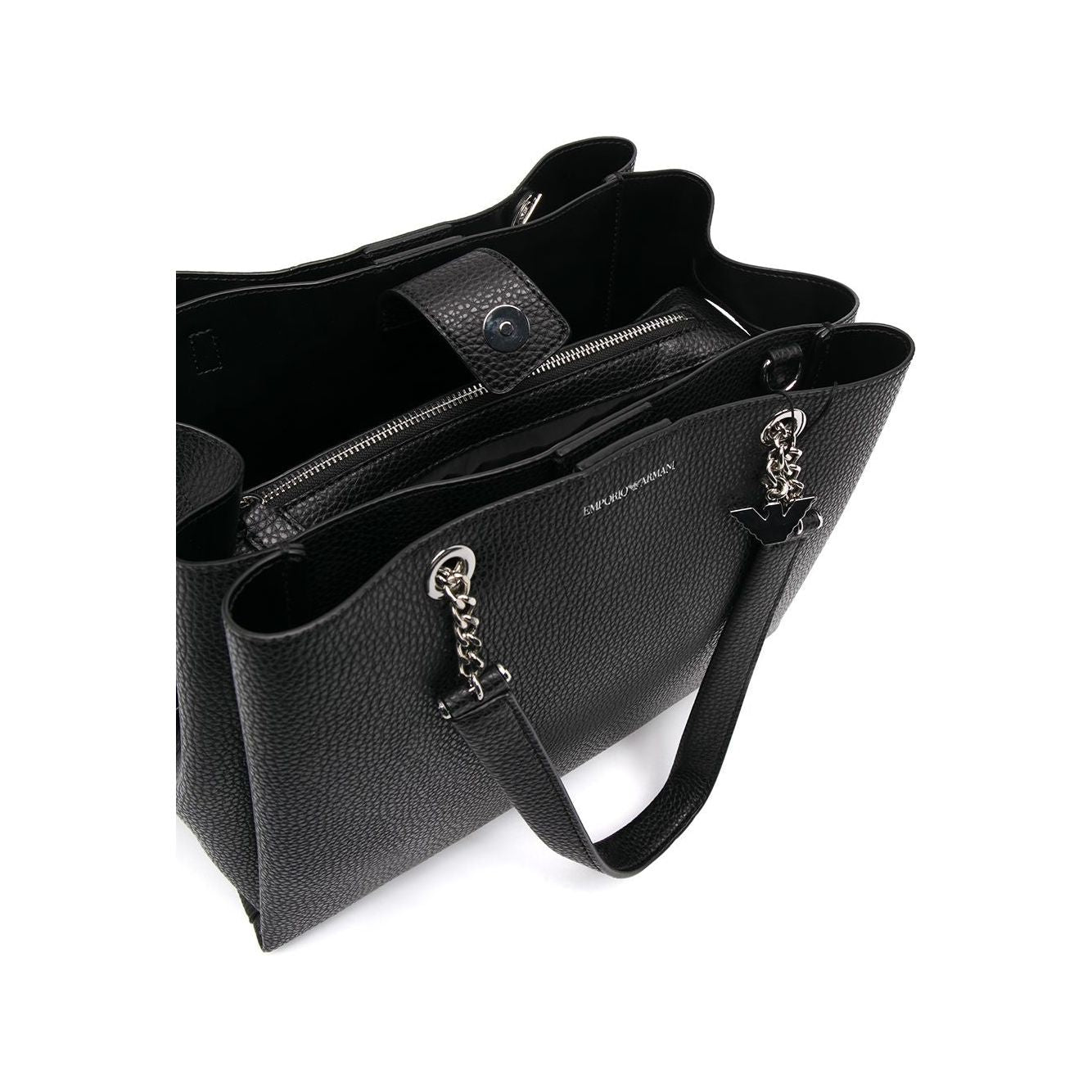 Emporio Armani pebbled-effect logo-plaque tote bag Shopper Emporio Armani Black