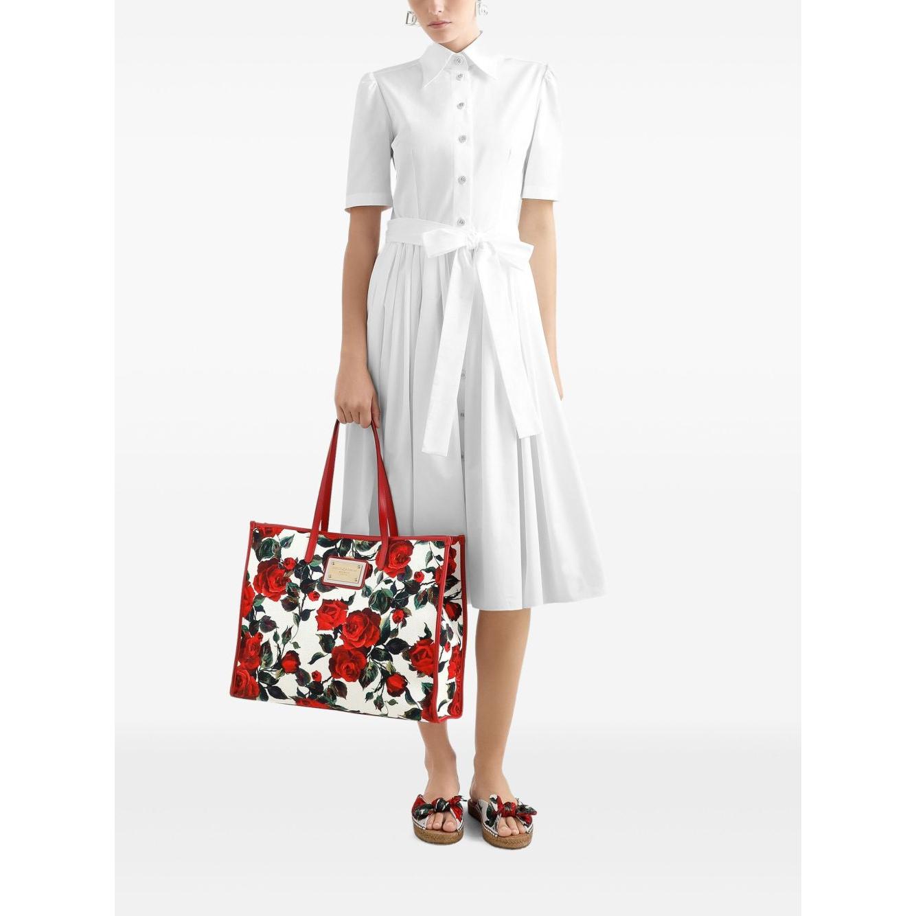 Dolce & Gabbana Large Printed Tote Bag Shopper Dolce & Gabbana White Smoke