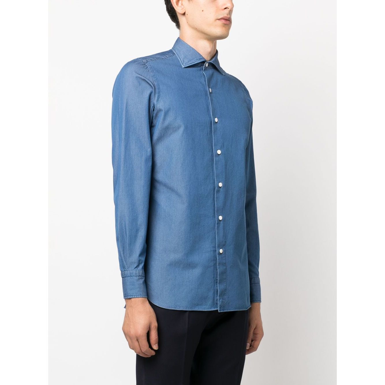 FINAMORE 1925 NAPOLI Shirts Clear Blue Shirts