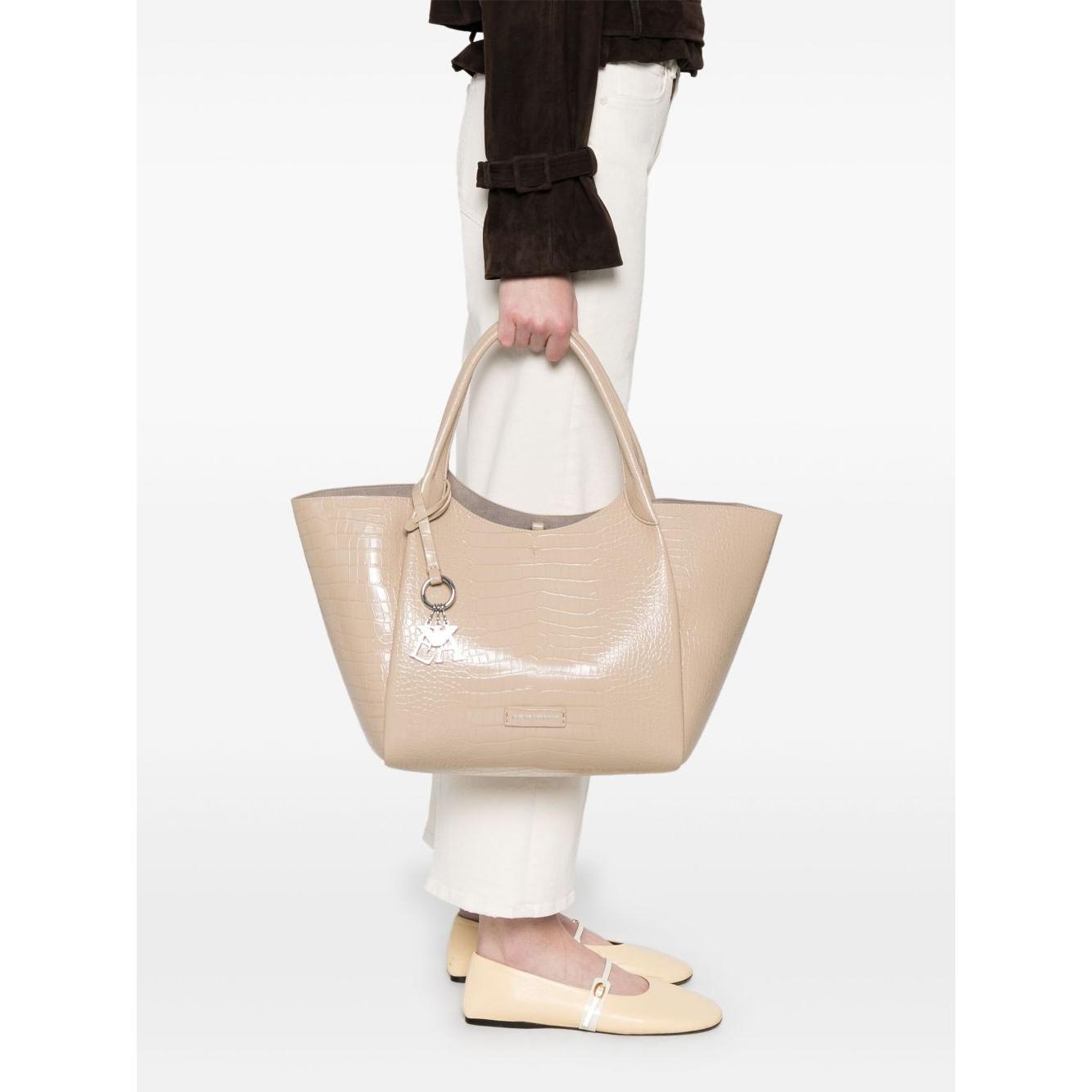 Emporio Armani Shopper bag with logo charm