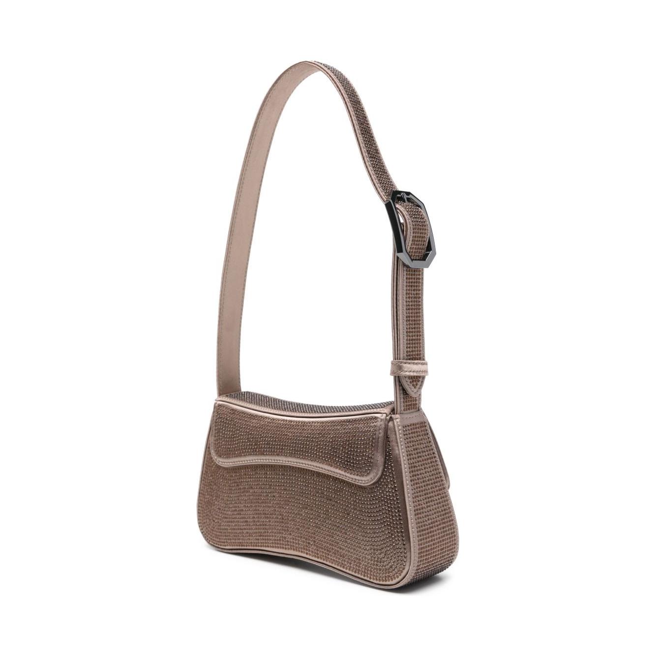 Emporio Armani Satin shoulder bag with rhinestones