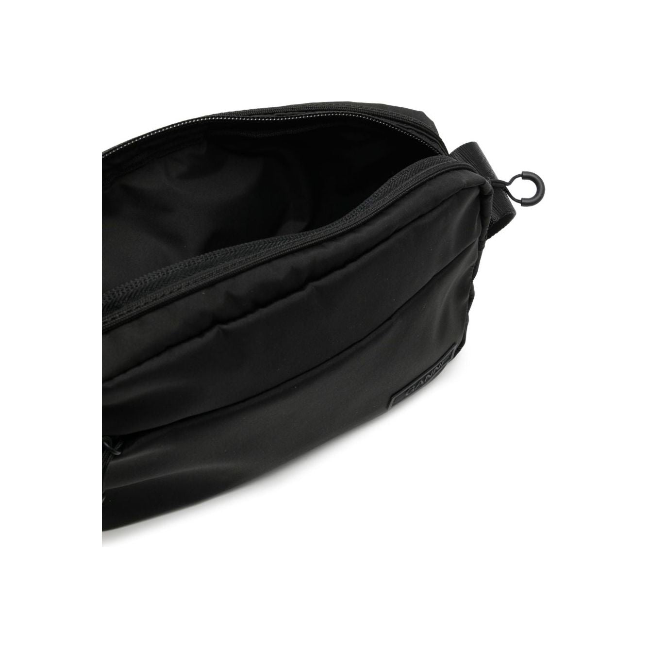 Ganni logo-patch crossbody bag Shoulder Ganni Black