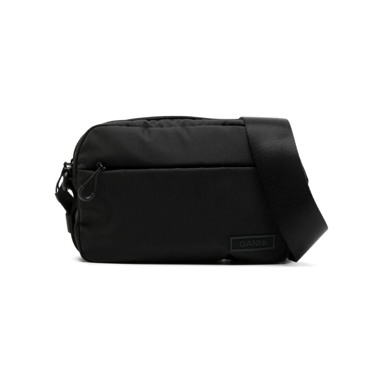 Ganni logo-patch crossbody bag Shoulder Ganni Black