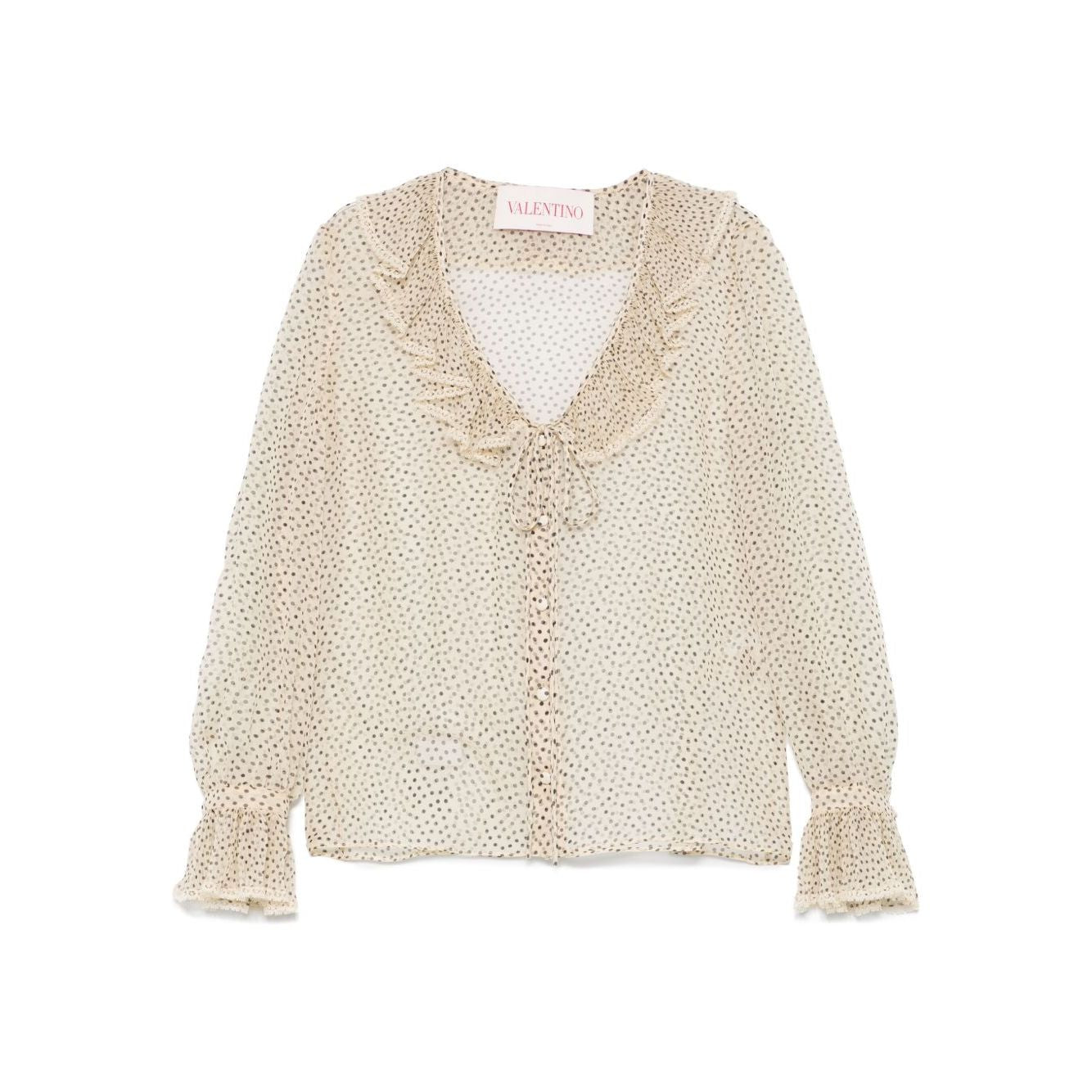 Valentino Plus-de-pois Print Light Georgette Shirt