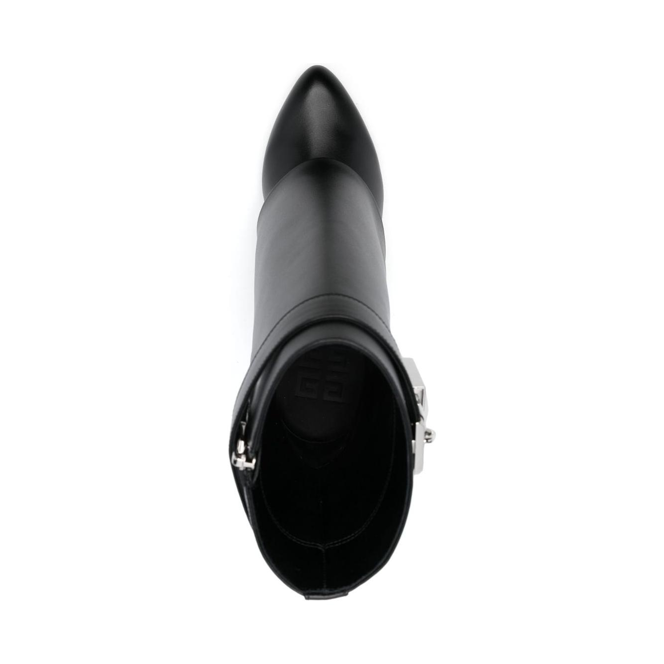 Givenchy Shark lock-embellished glossed-leather ankle boots