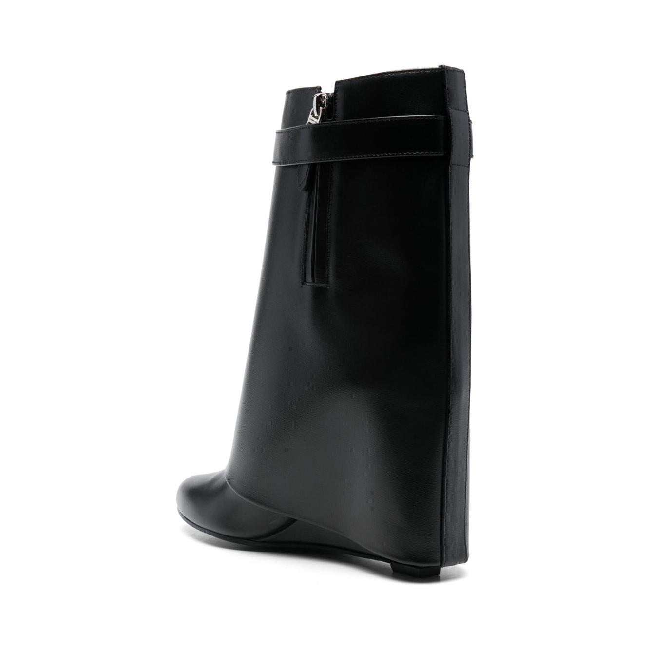 Givenchy Shark lock-embellished glossed-leather ankle boots
