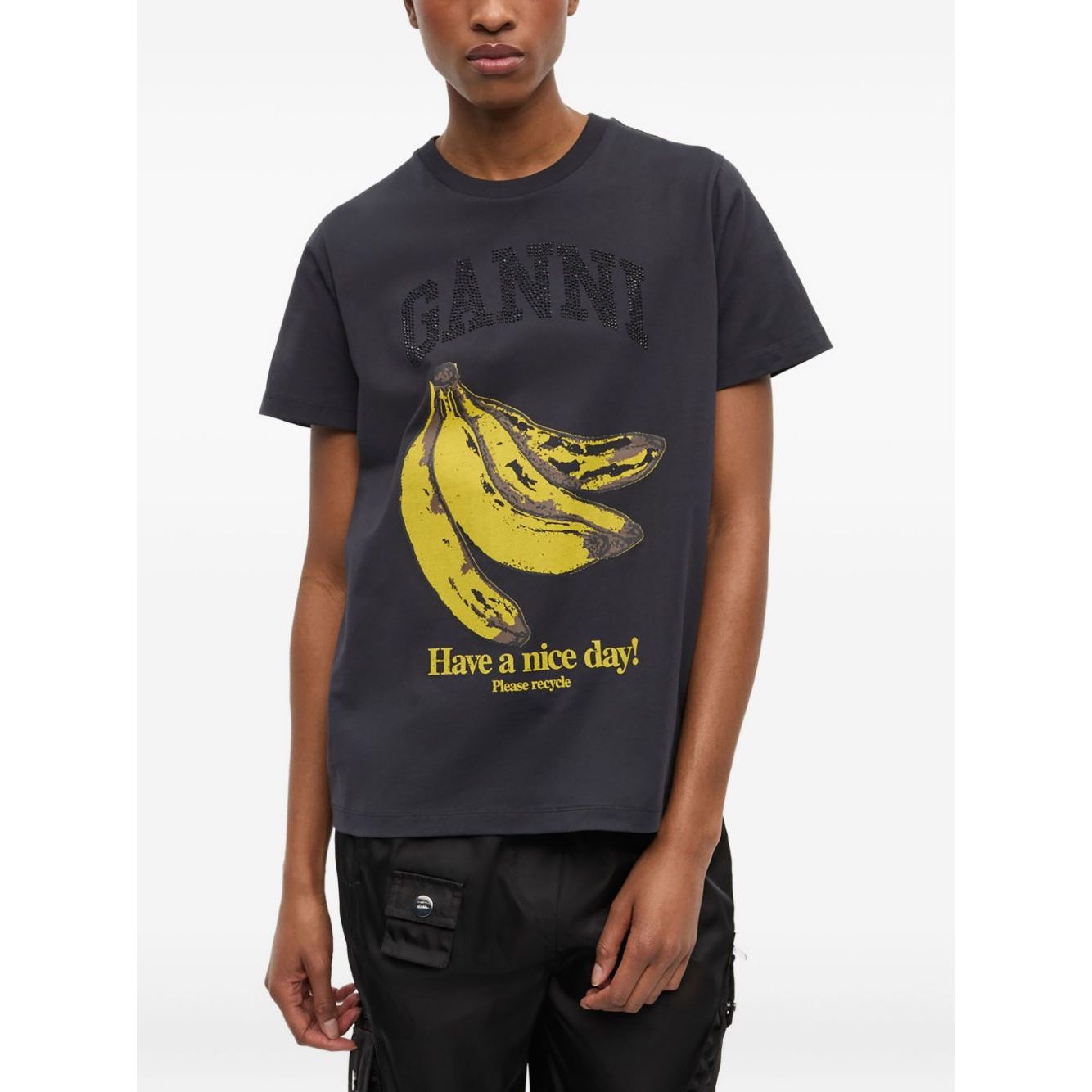 GANNI T-shirts and Polos Grey Topwear