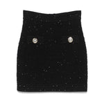 Balmain Tweed Mini Skirt FF1LB015KI740PA-AI25