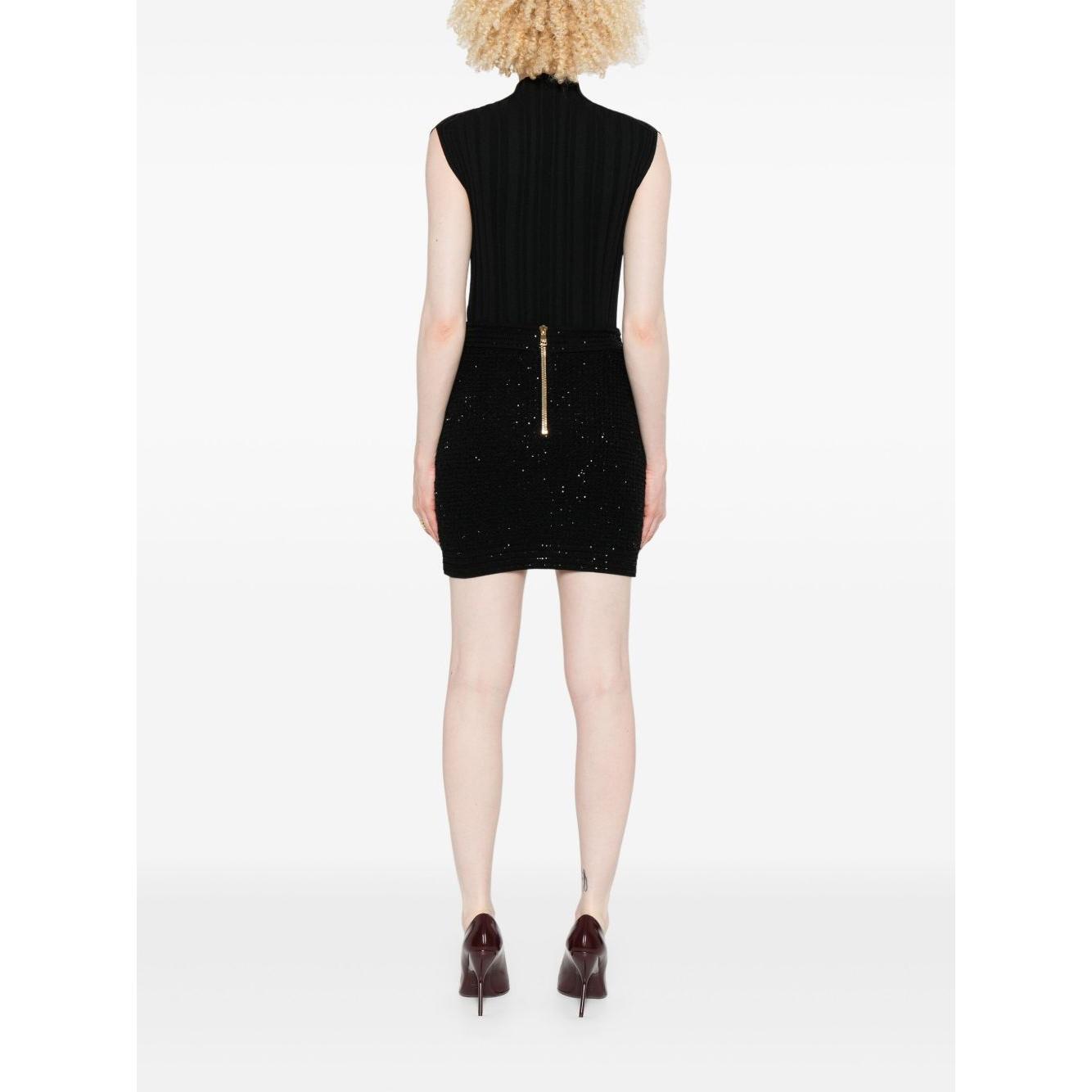 Balmain Tweed Mini Skirt FF1LB015KI740PA-AI25