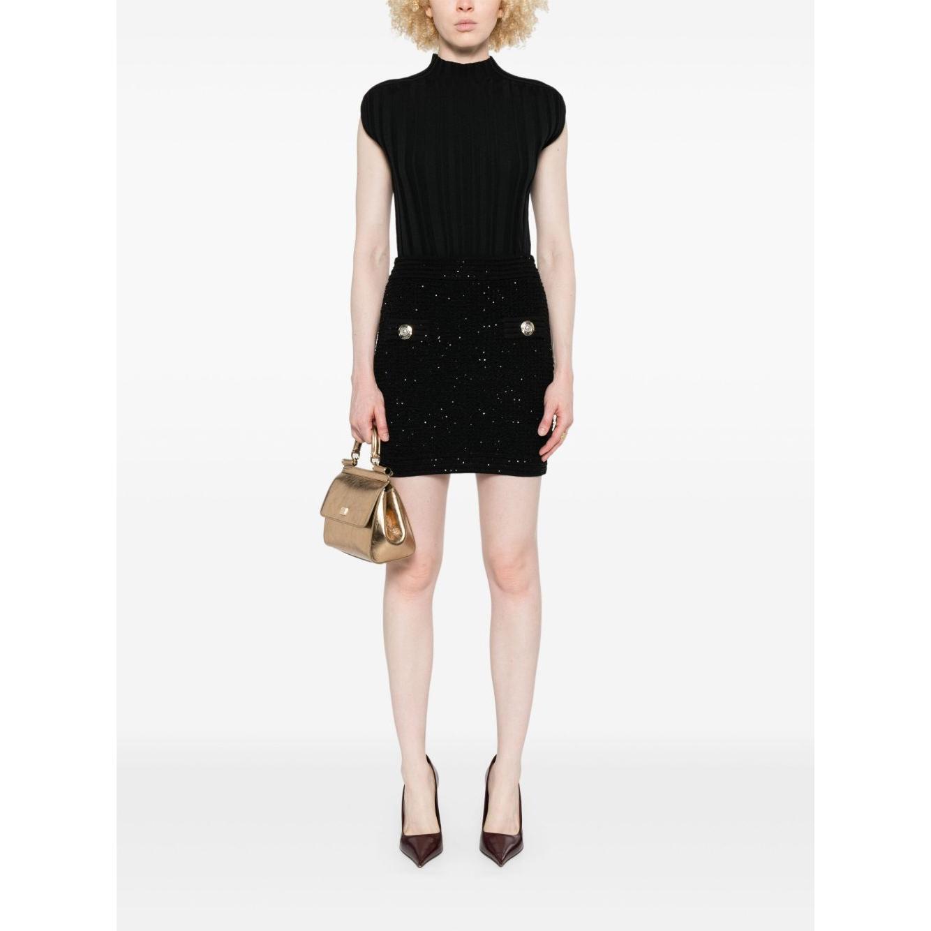 Balmain Tweed Mini Skirt FF1LB015KI740PA-AI25
