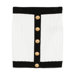 Balmain Button-embellished ribbed-knit mini skirt FF1LB039KI64GAB-AI25