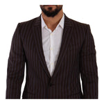 Dolce & Gabbana Bordeaux MARTINI Striped Slim Fit 2 Piece Suit KOS1928 - 48