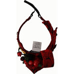 Dolce & Gabbana Cherry Silk Crystal Bow Logo Diadem Tiara Headband SMY100844