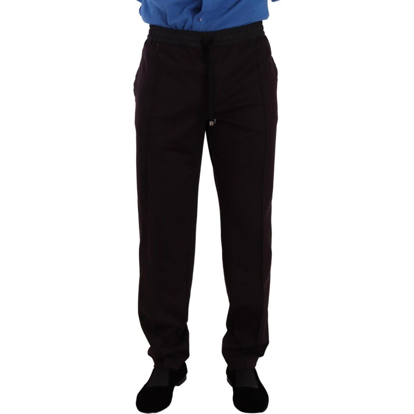 Dolce & Gabbana Elegant Burgundy Cotton Joggers Dolce & Gabbana Black