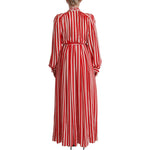 Dolce & Gabbana White Red Silk A-Line Shift Gown Dress DR28634- IT40