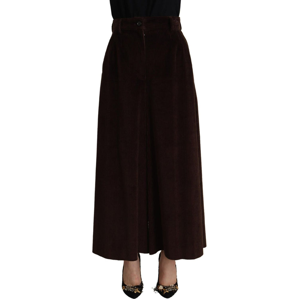 Dolce & Gabbana Bordeaux Corduroy Cotton Trouser Wide Leg Pants PAN72817- 40
