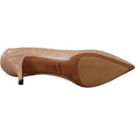 Dolce & Gabbana Beige Leather Pointed Heels Pumps Shoes LA9810- 36.5