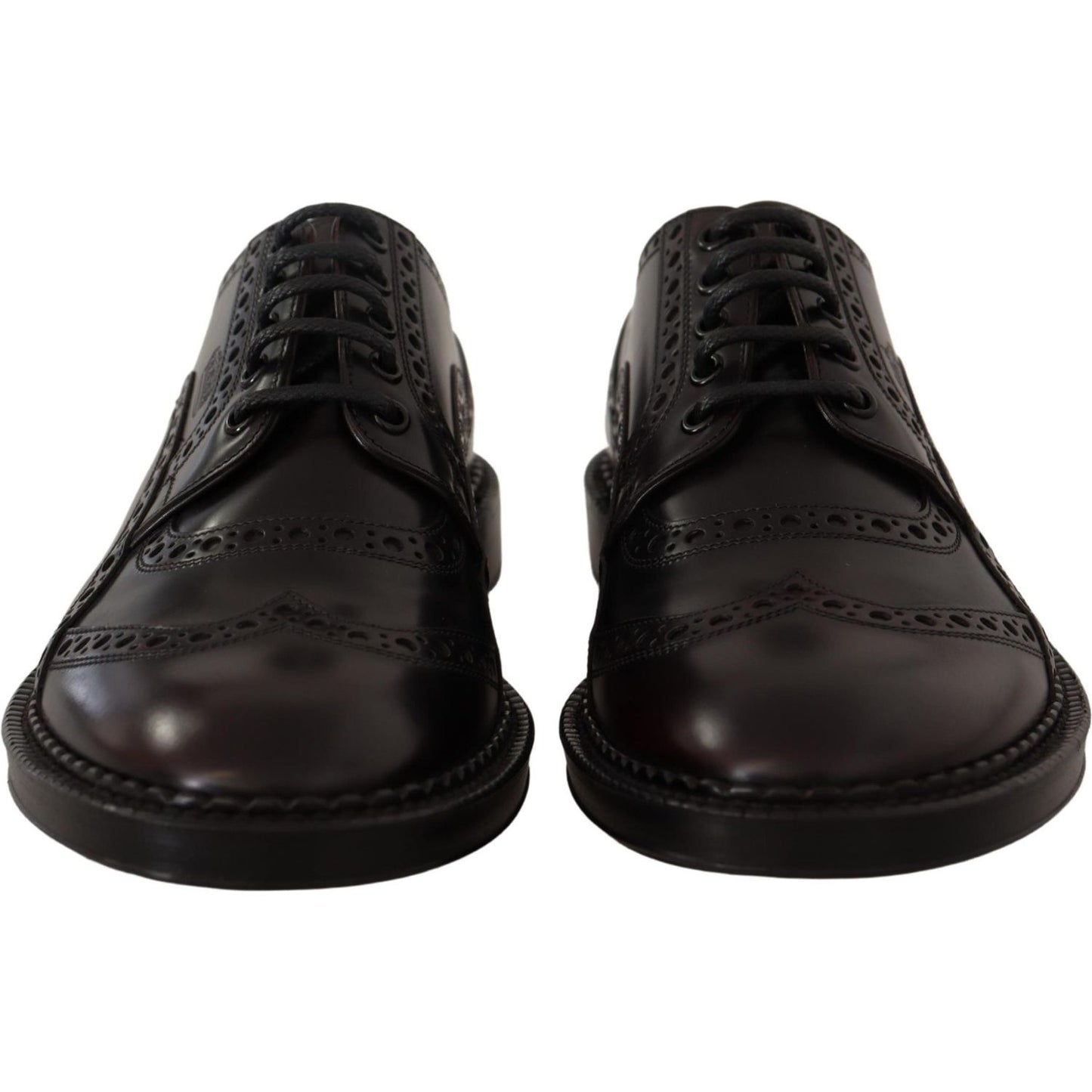 Dolce & Gabbana Purple Leather Oxford Wingtip Formal Shoes