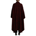Dolce & Gabbana Black Red Cotton Checkered Over Coat Jacket KOS1933 - 40