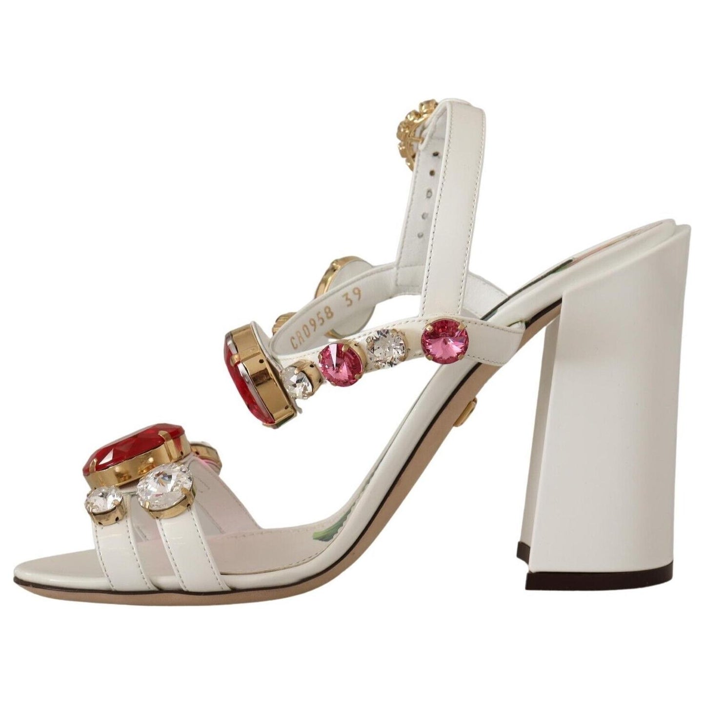 Dolce & Gabbana Keira Crystal-Embellished Ankle Strap Heels Dolce & Gabbana Gray
