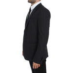Dolce & Gabbana Gray Striped Slim Fit Wool Blazer GTT10078-1