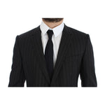 Dolce & Gabbana Gray Striped Slim Fit Wool Blazer GTT10078-1